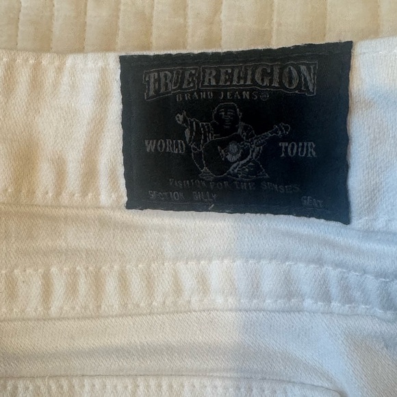 True Religion White Straight Leg Jeans With Sequence Eagle - Picture 4 of 11